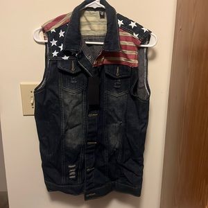 American Flag Jean Vest
